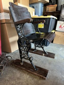 Antique Vintage Opera Cinema Theatre Chair Seat