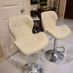 Set Of 2 Beige Bar Stools Brand New 