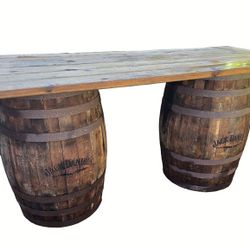 Jack Daniels authentic oak whiskey barrel bar set pub table