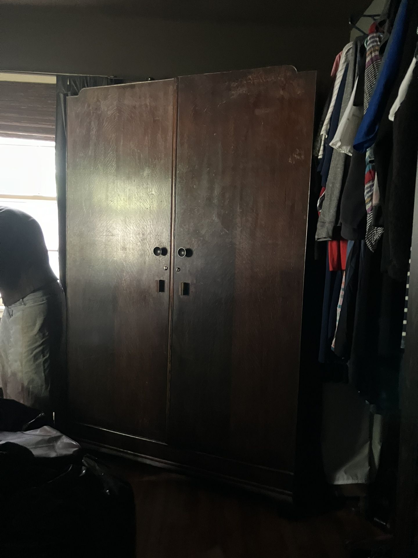 Antique Wardrobe. Very Heavy And Solid Wood. Moving Sale