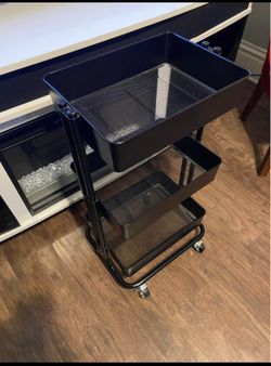 Simply Tidy Lexington - Black Multifunctional Storage Cart for Home, Office, and Kitchen