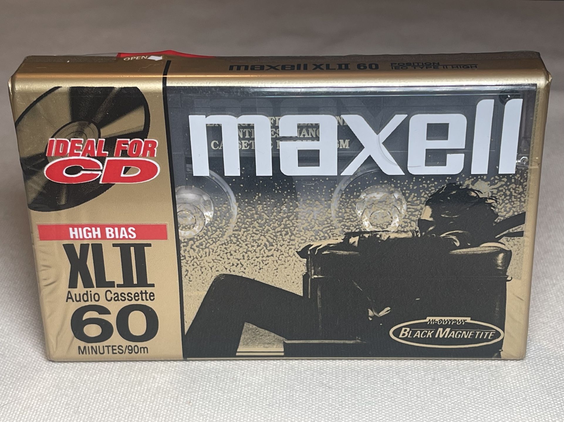 Maxell XLII 60 Min Audio Cassette Tape Black Magnetite High Bias New Sealed