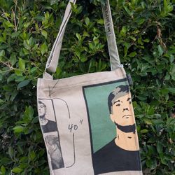 Vintage Pop Art: Authentic Loop NYC Andy Warhol "Self-Portrait" Canvas Tote Bag