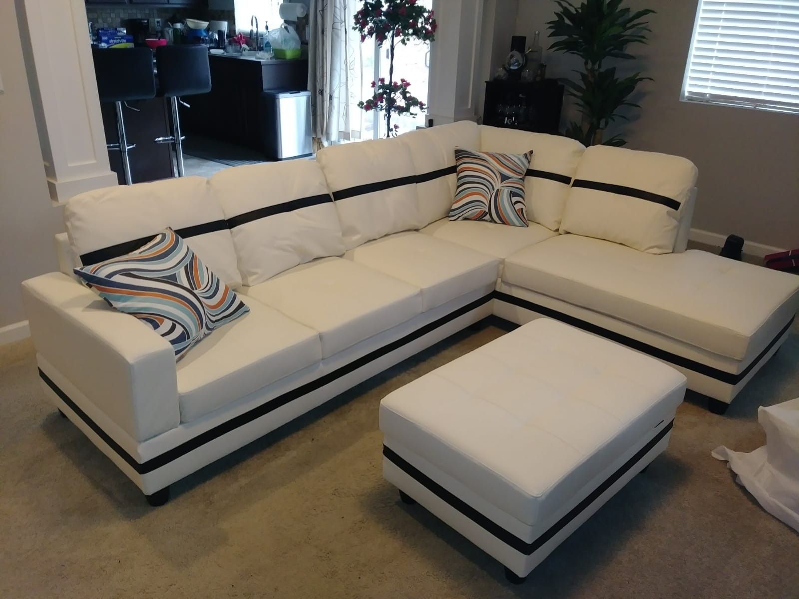 Sectional and ottoman