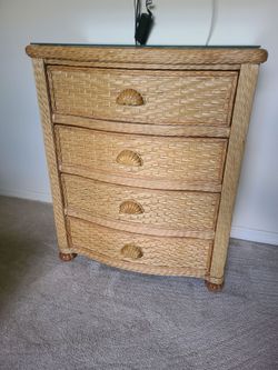 Wicker dresser & nightstand