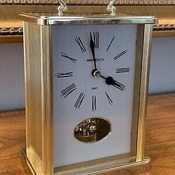 Howard Miller Brass Quartz Carriage Clock - Spinning Pendulum