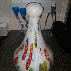 Morano Italian Mid Century Art Glass Millifiori Lamp Shade For Hanging Or Upright