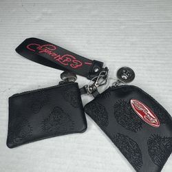 Ed Hardy Zippered Key Chain black  Graphic Tattoo NWT* 