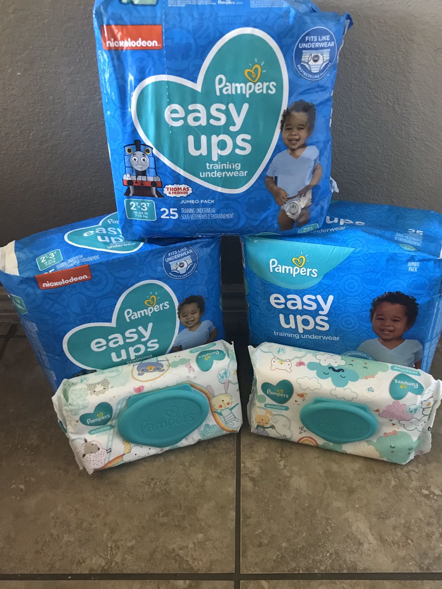 Pampers easy ups and wipes