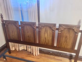 FREE – Vintage Carved Wood king size ￼Headboard and Bed Frame.
