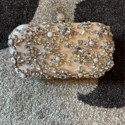 Light Gold Crystal Encrusted Susanna Ladies Clutch