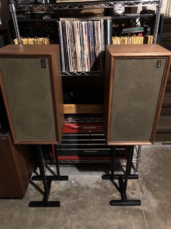 Vintage Wharfedale w40 3 way Speakers with professional stands - $75.00
