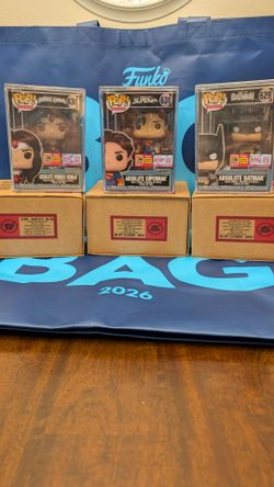 SDCC 2026 OFFICIAL CON STICKER Funko Pop DC Absolute Trio - Batman, Superman, Wonder Woman (In-Hand)