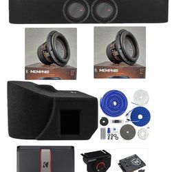 New BASS PACKAGE MEMPHIS MOJO 8” installed fit ford f150 silverado or sierra crew cabs