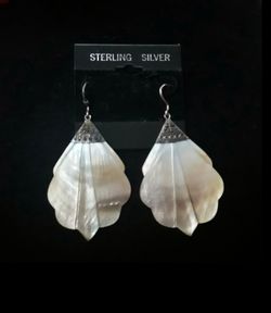 Handcrafted Bali Sterling Silver & Abalone French Hook Earrings