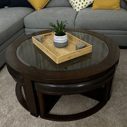 Round Glass top Coffee Table 
