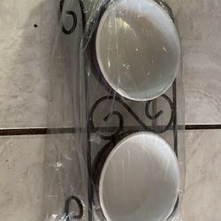 Puppy 🐶 Or Cat Food & Water Containers With Stand