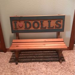 Doll Wooden Bench