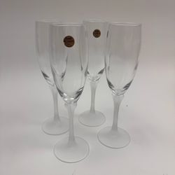 Vintage J.G. Durand Cristal d'arques Champagne Flutes Set of 4