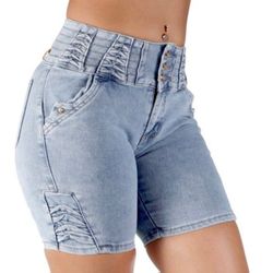 Columbian Butt Lift Stretch Bermuda Jeans  Shorts