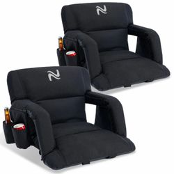 2pcs  Stadium Seat for Bleachers w/Back Support 5" T Cushion Seat 21in W
