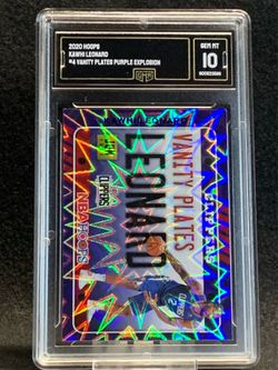 2020 Hoops 💥 Kawhi Leonard 💥 Vanity Plates Purple Explosion GMA 10 Mint 💎 - Los Angeles Clippers