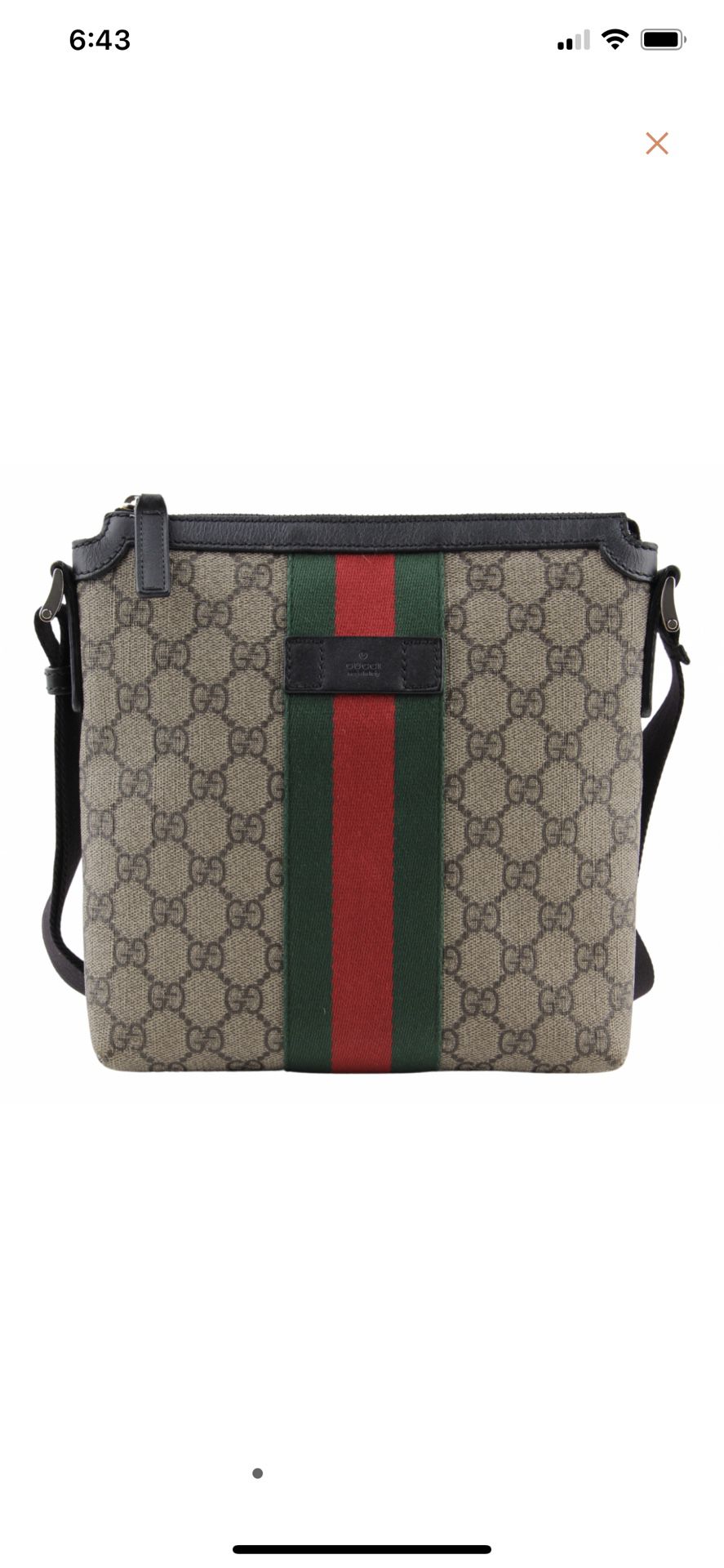 Gucci GG Supreme Monogram Web Messenger Bag
