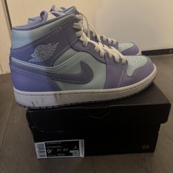 Jordan 1 mid purple aqua