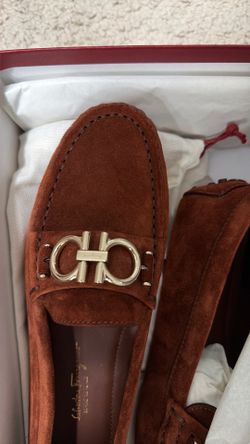 Salvatore Ferragamo Suede Women's Loafers In Rustic Orange