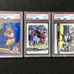 Caleb Williams RC PSA 10 Lot (3) 2023 Bowman Sapphire 2024 Panini Instant Rookie