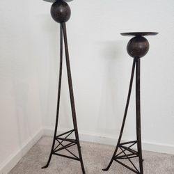 Pair of Iron Candle Holders