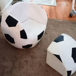 Kids Soccer Ball Chair And Ottoman