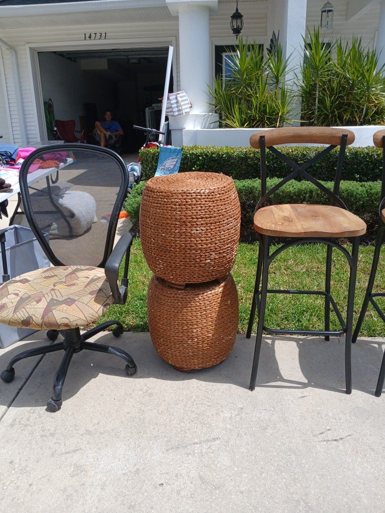 2 Wicker End Tables
