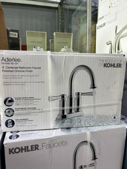 Aderlee 4" bathroom faucet polished chrome finish