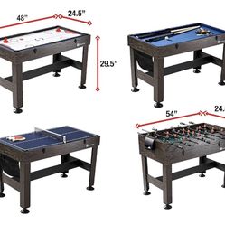 MD Sports Combination Games Multiple Styles Arcade Collection, Billiards, Hockey, Foosball, Ping Pong, Perfect for Family Game Rooms