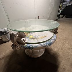 Ceramic Glasstop Table (VINTAGE) 