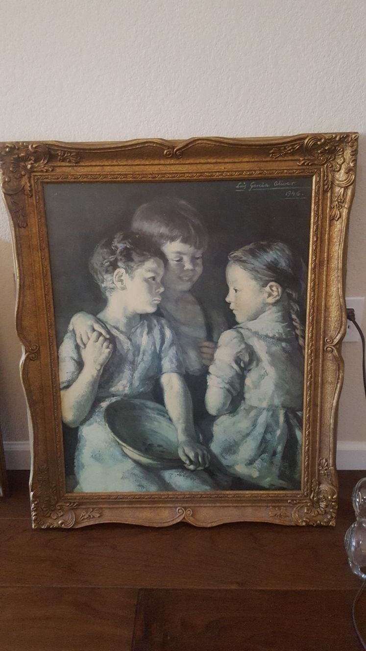 Luis Garcia Oliver painter of children Framed Art Print wood frame