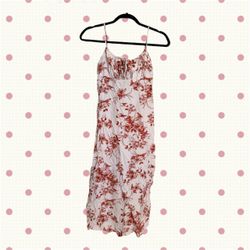 Monteau Los Angeles white/red floral maxi dress