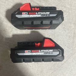 2- Milwaukee 3.0 High Output Battery Packs