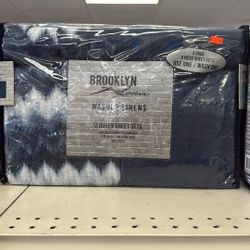 Two sets queen, sheets, Brooklyn, looms