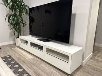 84” Contemporary White Tv Stand
