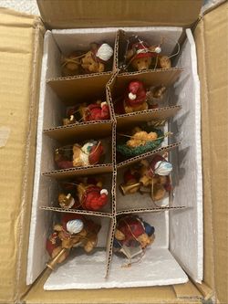 Teddy Holiday decoration Mini Ornament Set of 10 pcs Small Ornaments