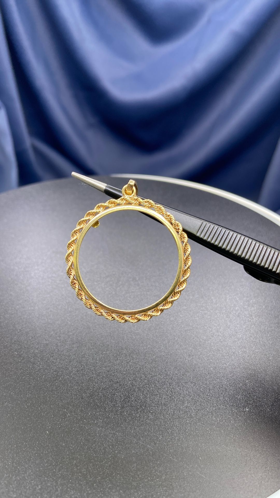 14K Bezel Pendant