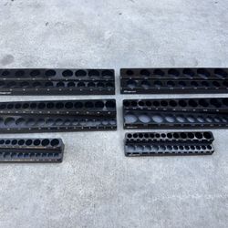 Snap On Tools SAE + METRIC Set Of 6 Socket Trays Magnetic Organizer 1/2 3/8 1/4 Drive  Also have full sets and singles of these in different colors an