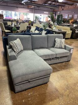 2 Piece Sectional With Pull Out Bed & Storage