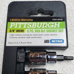 3/8 Drive 6pc Hex Bit Socket Set (METRIC)