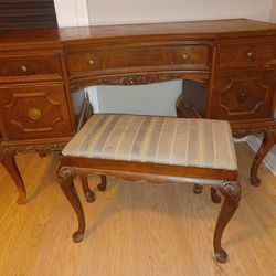 Antique Desk/ Dresser / Vanity . Stool included