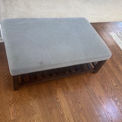 Fabric top ottoman