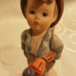 Vintage Hummel Collectors Little Boy With Basket And Umbrella