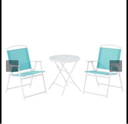 Mainstays Albany Lane 3-Piece Bistro Set, Aqua